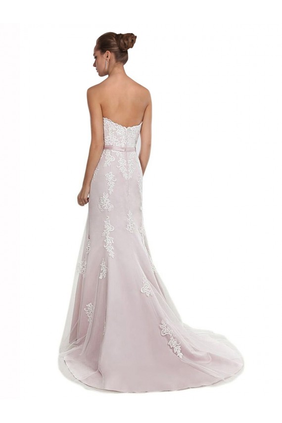 Avorio & Rosa Stile sirena Senza spalline Sweep treno Tulle Pizzo Spiaggia Abiti da sposa Basso Prezzo