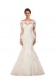 Avorio Stile sirena Barca Pizzo Abiti da sposa Basso Prezzo