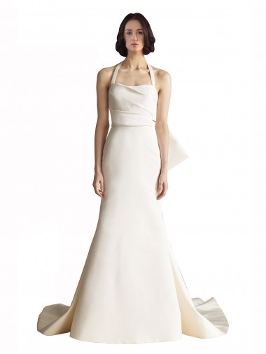 Avorio Stile sirena Capestro Raso Spiaggia Abiti da sposa Basso Prezzo