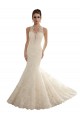 Avorio Stile sirena Illusione Pizzo Abiti da sposa Basso Prezzo