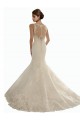 Avorio Stile sirena Illusione Pizzo Abiti da sposa Basso Prezzo