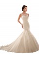 Avorio Stile sirena Illusione Tulle Pizzo Abiti da sposa Basso Prezzo