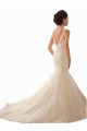Avorio Stile sirena Illusione Tulle Pizzo Abiti da sposa Basso Prezzo