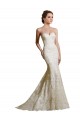 Avorio Stile sirena Innamorato Raso Pizzo Abiti da sposa Basso Prezzo
