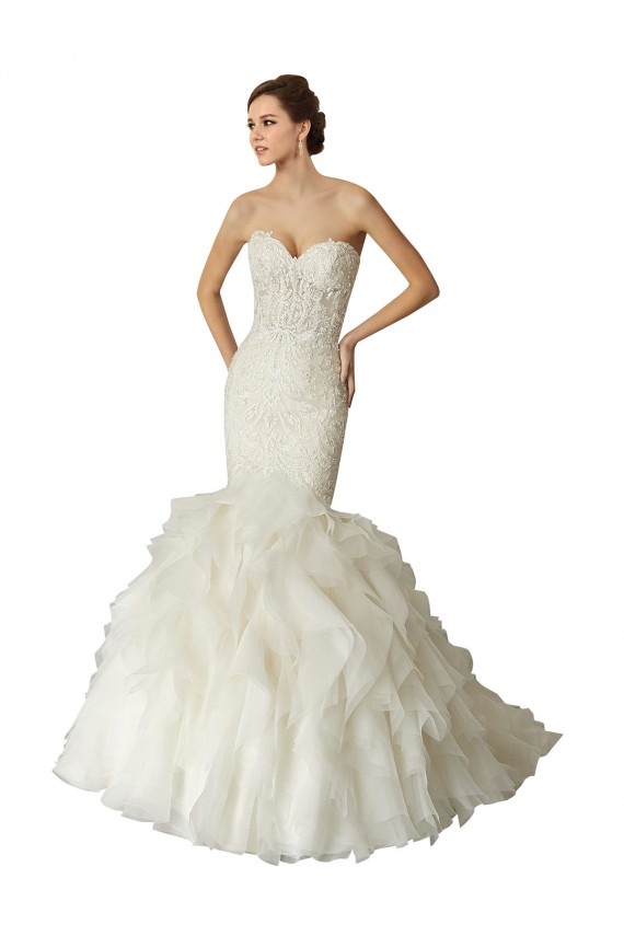Avorio Stile sirena Innamorato Tulle Abiti da sposa Basso Prezzo