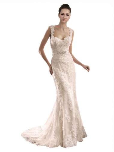 Avorio Stile sirena Innamorato Tulle Pizzo Abiti da sposa Basso Prezzo