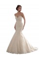 Avorio Stile sirena Innamorato Tulle Pizzo Classico Abiti da sposa Basso Prezzo