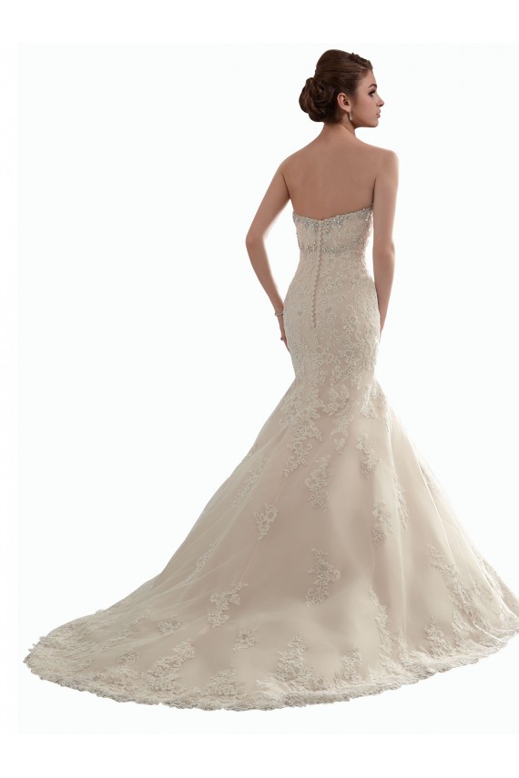 Avorio Stile sirena Innamorato Tulle Pizzo Classico Abiti da sposa Basso Prezzo