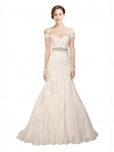 Avorio Stile sirena Pizzo Classico Spiaggia Abiti da sposa Basso Prezzo