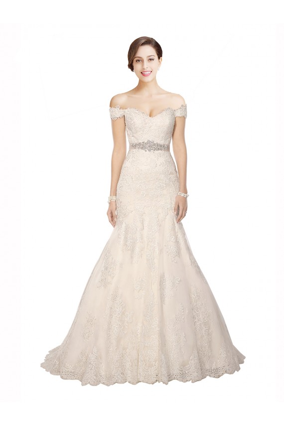 Avorio Stile sirena Pizzo Classico Spiaggia Abiti da sposa Basso Prezzo