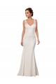 Avorio Stile sirena Scollatura a V Pizzo Crespo Elastico Abiti da sposa Basso Prezzo