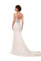 Avorio Stile sirena Scollatura a V Pizzo Crespo Elastico Abiti da sposa Basso Prezzo