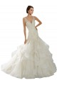 Avorio Stile sirena Scollatura a V Tulle Abiti da sposa Basso Prezzo