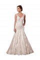 Avorio Stile sirena Scollatura a V Tulle Pizzo Abiti da sposa Basso Prezzo