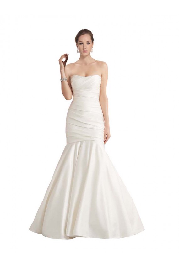 Avorio Stile sirena Senza spalline Raso Spiaggia Abiti da sposa Basso Prezzo