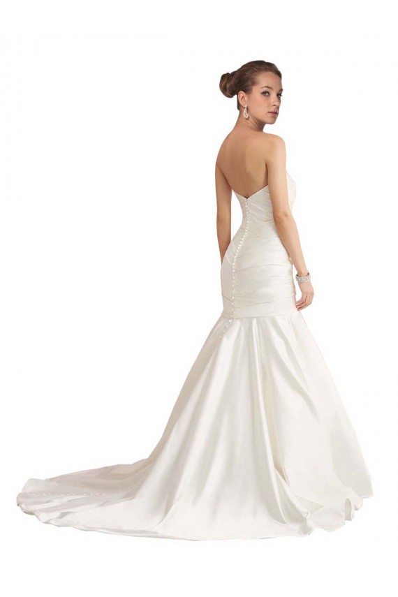 Avorio Stile sirena Senza spalline Raso Spiaggia Abiti da sposa Basso Prezzo