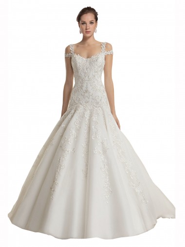 Avorio Stile sirena Sweep treno Tulle Pizzo Abiti da sposa Basso Prezzo
