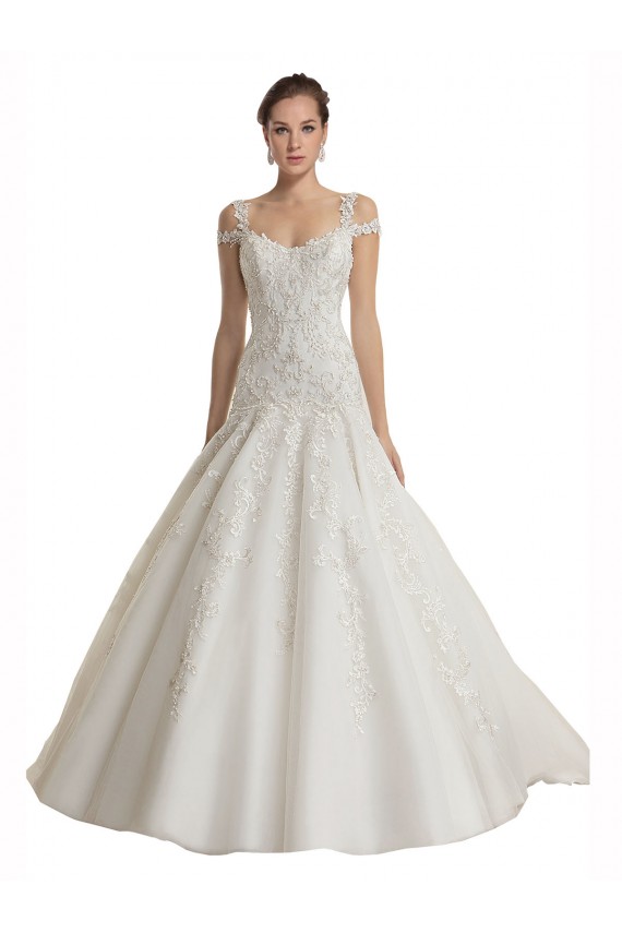 Avorio Stile sirena Sweep treno Tulle Pizzo Abiti da sposa Basso Prezzo