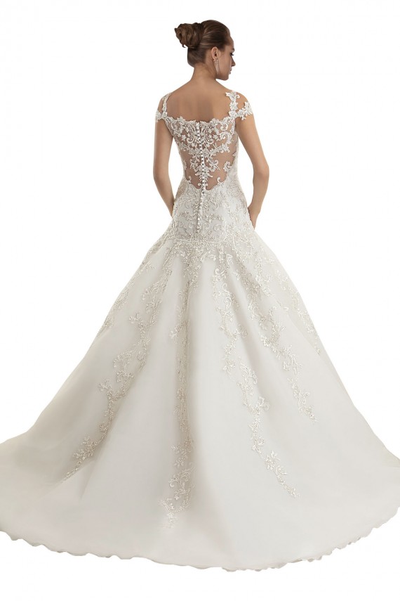 Avorio Stile sirena Sweep treno Tulle Pizzo Abiti da sposa Basso Prezzo
