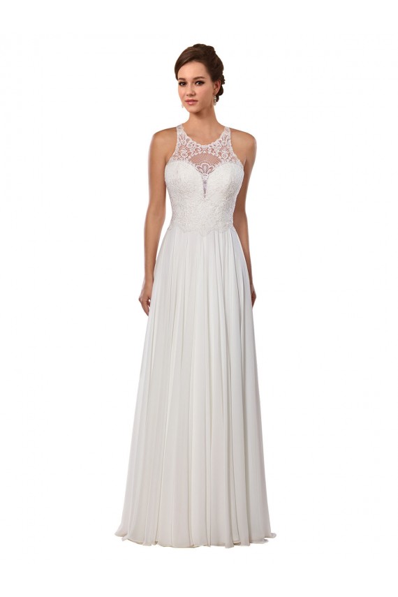 Avorio Tubino Illusione Chiffona Abiti da sposa Basso Prezzo
