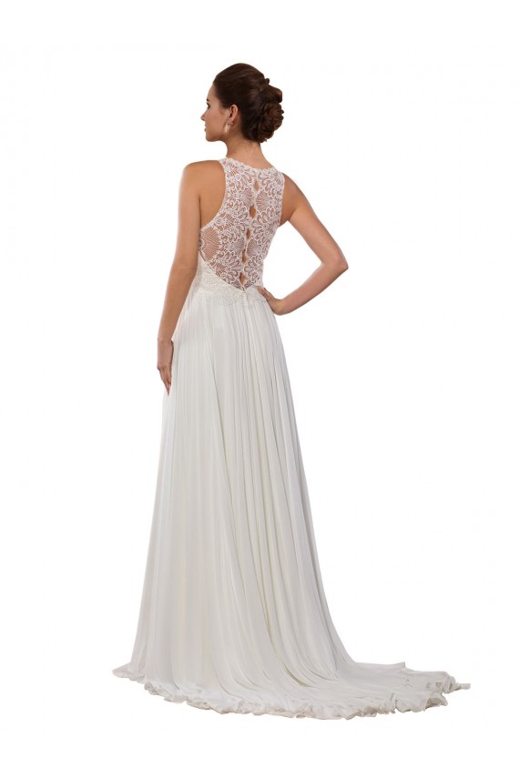 Avorio Tubino Illusione Chiffona Abiti da sposa Basso Prezzo
