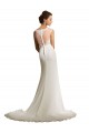 Avorio Tubino Illusione Chiffona Pizzo Abiti da sposa Basso Prezzo