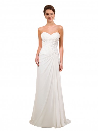 Avorio Tubino Innamorato Chiffona Abiti da sposa Basso Prezzo
