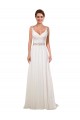 Avorio Tubino Scollatura a V Chiffona Classico Abiti da sposa Basso Prezzo