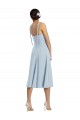Azzurro cielo Linea A Innamorato Midi Crespo Elastico Corto Abiti da damigella donore / Abiti da ballo / Abiti da cocktail Basso Prezzo