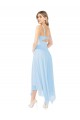 Azzurro cielo Linea A Scollatura a V Midi Chiffona Corto Abiti da damigella donore / Abiti da cocktail Basso Prezzo