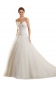 Bianco Abito da ballo Innamorato Tulle Pizzo Abiti da sposa Basso Prezzo