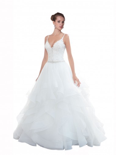 Bianco Abito da ballo Sottili Innamorato Tulle Spiaggia Abiti da sposa Basso Prezzo