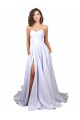 Bianco Linea A Innamorato Crespo Elastico Semplice Spiaggia Abiti da sposa Basso Prezzo