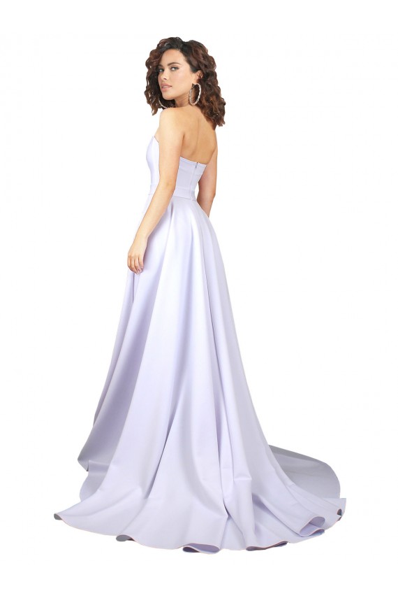 Bianco Linea A Innamorato Crespo Elastico Semplice Spiaggia Abiti da sposa Basso Prezzo