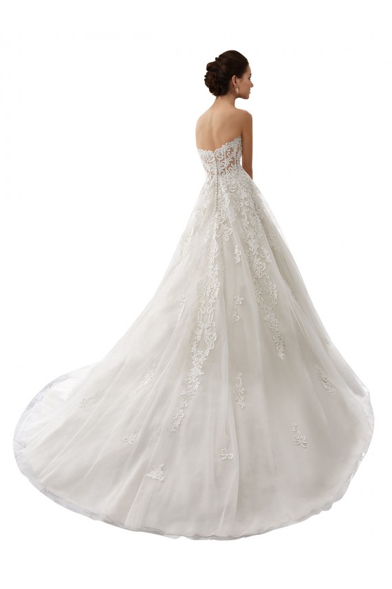 Bianco Linea A Innamorato Tulle Pizzo Abiti da sposa Basso Prezzo