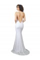 Bianco Stile sirena Alto Collo Sweep treno Pizzo Abiti da sposa Basso Prezzo