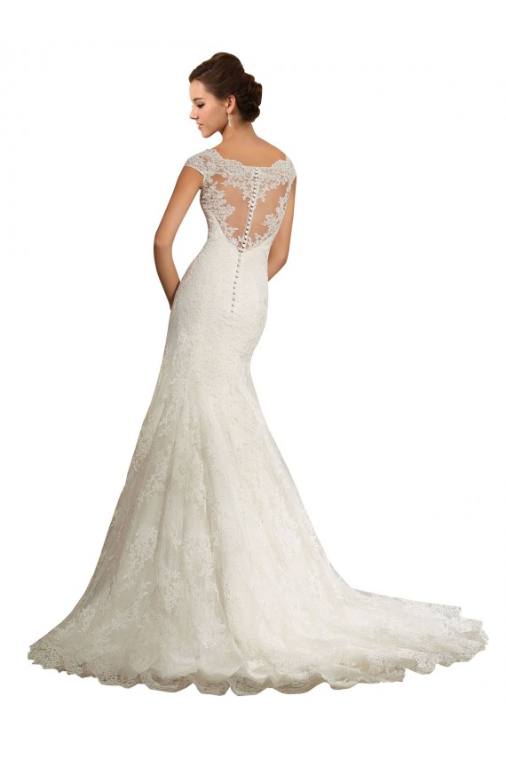 Bianco Stile sirena Barca Pizzo Abiti da sposa Basso Prezzo