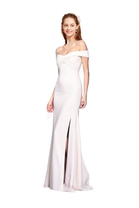Bianco Stile sirena Crespo Elastico Lunga Formali Abiti da damigella donore / Abiti da sera / Abiti da ballo Basso Prezzo