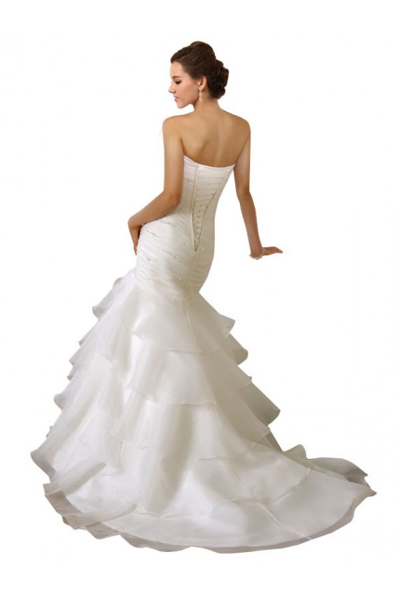 Bianco Stile sirena Innamorato Tulle Abiti da sposa Basso Prezzo
