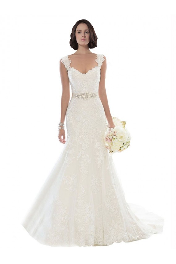 Bianco Stile sirena Pizzo Spiaggia Abiti da sposa Basso Prezzo