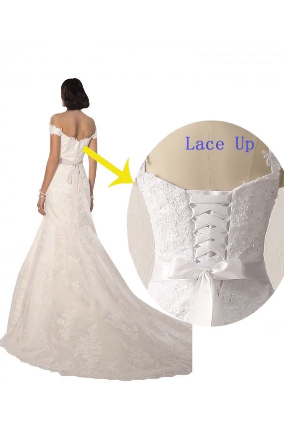 Bianco Stile sirena Pizzo Spiaggia Abiti da sposa Basso Prezzo