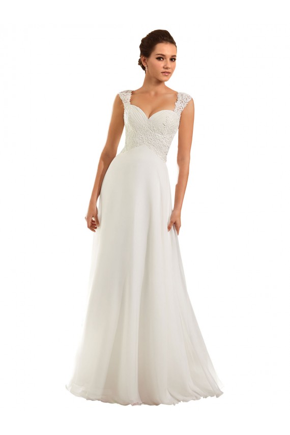 Bianco Tubino Innamorato Chiffona Pizzo Abiti da sposa Basso Prezzo