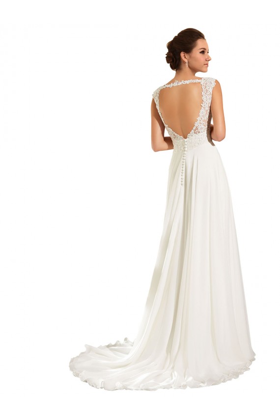 Bianco Tubino Innamorato Chiffona Pizzo Abiti da sposa Basso Prezzo