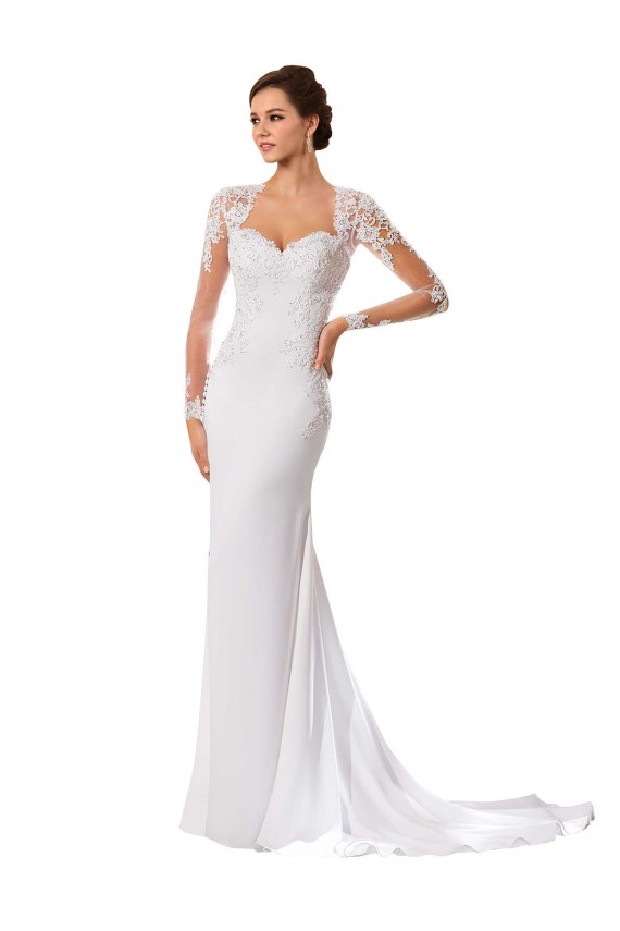Bianco Tubino Innamorato Chiffona Pizzo Abiti da sposa Basso Prezzo