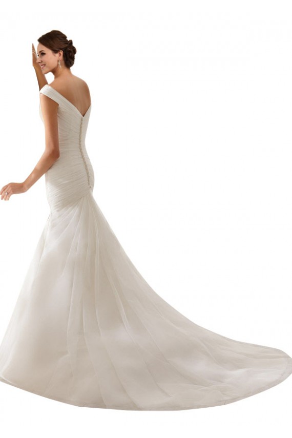 Bianco Tubino Tulle Abiti da sposa Basso Prezzo