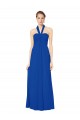 Blu Reale Linea A Capestro Chiffona Lunga Abiti da damigella donore Basso Prezzo