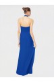 Blu Reale Linea A Capestro Chiffona Lunga Abiti da damigella donore Basso Prezzo