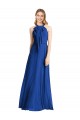 Blu Reale Linea A Capestro Chiffona Lunga Abiti da damigella donore Basso Prezzo