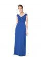 Blu Reale Linea A Scollatura a V Chiffona Lunga Abiti da damigella donore Basso Prezzo