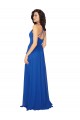 Blu Reale Linea A Scollatura a V Chiffona Lunga Abiti da damigella donore Basso Prezzo